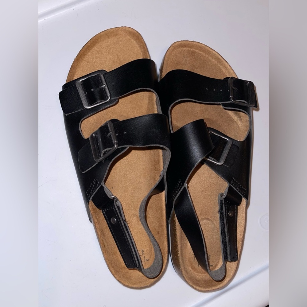 Time and Tru Women’s Black Sandals Size 11 - Picture 2 of 4